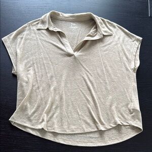 GAP Women's tan/biege linen blend tee